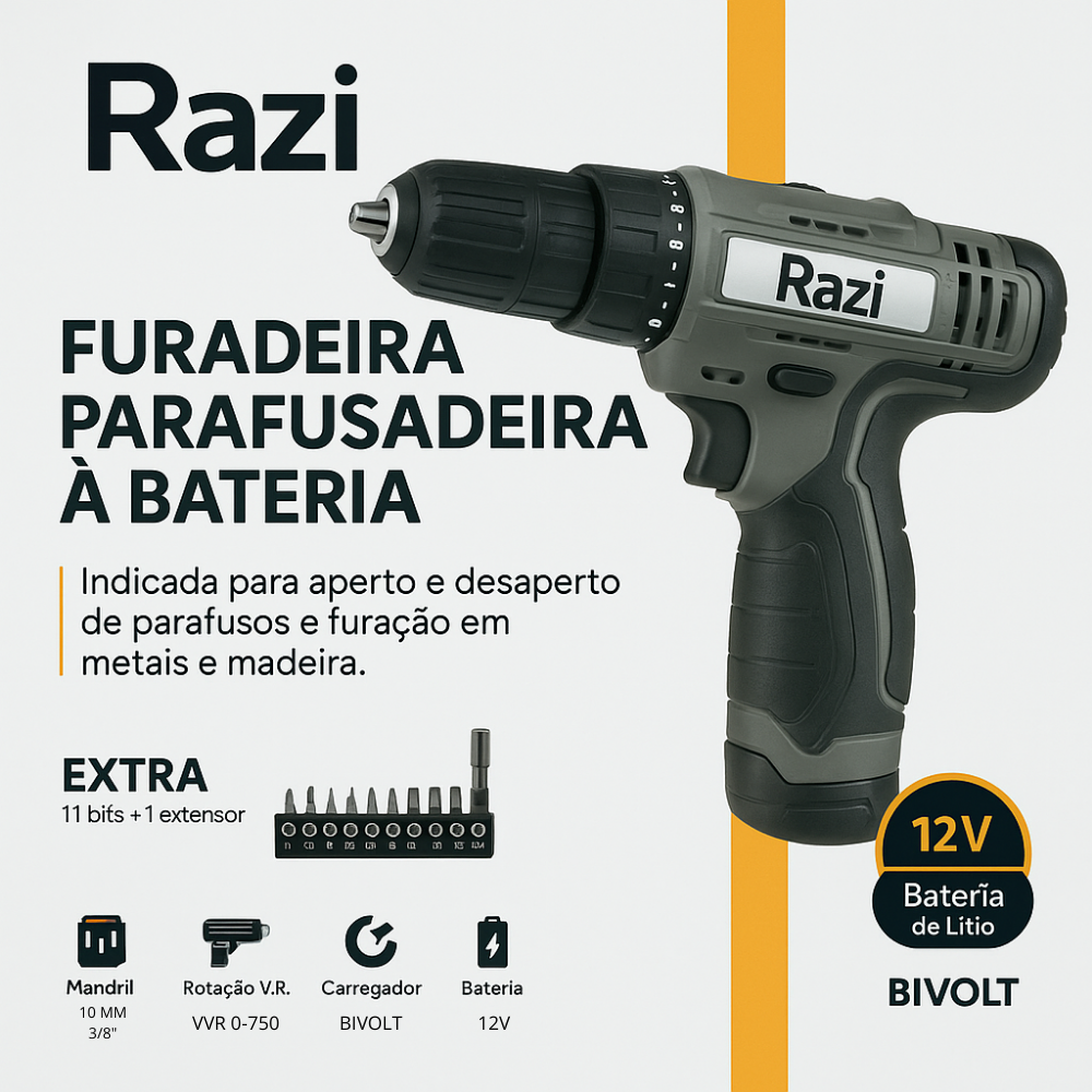 FURADEIRA PARAFUSADEIRA 12V C/ ACESSORIO ... FURADEIRA PARAFUSADEIRA 12V C/ ACESSORIO ...
