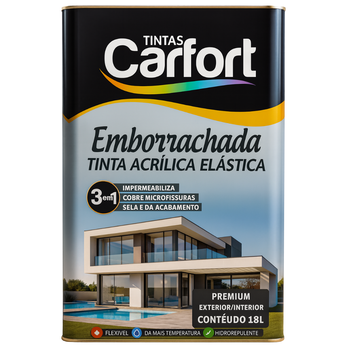 Tinta Acrilica Emborrachada Impermeável 1...