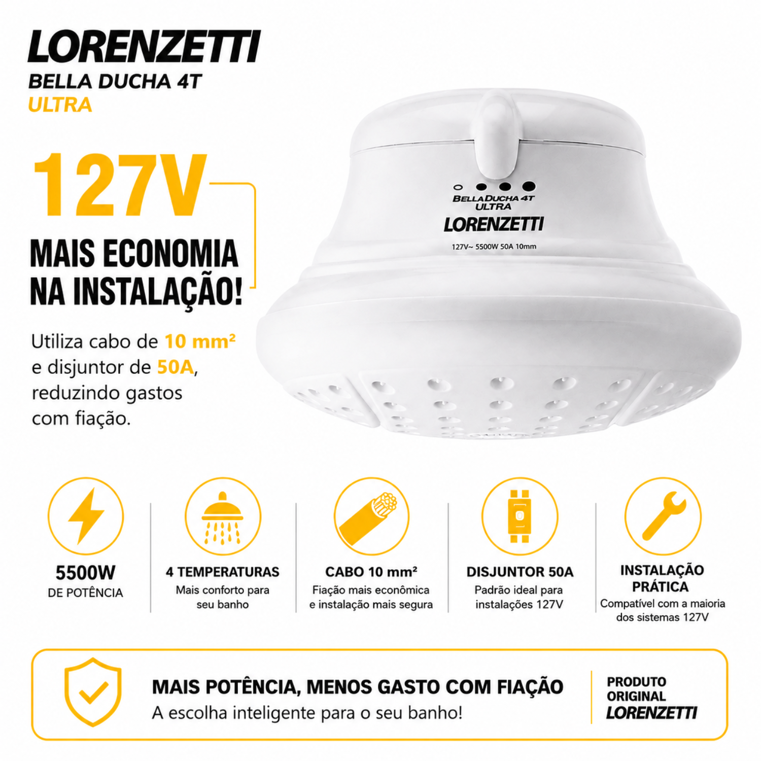 BELLA DUCHA ULTRA 4TEMP LORENZETTI - GRUPO