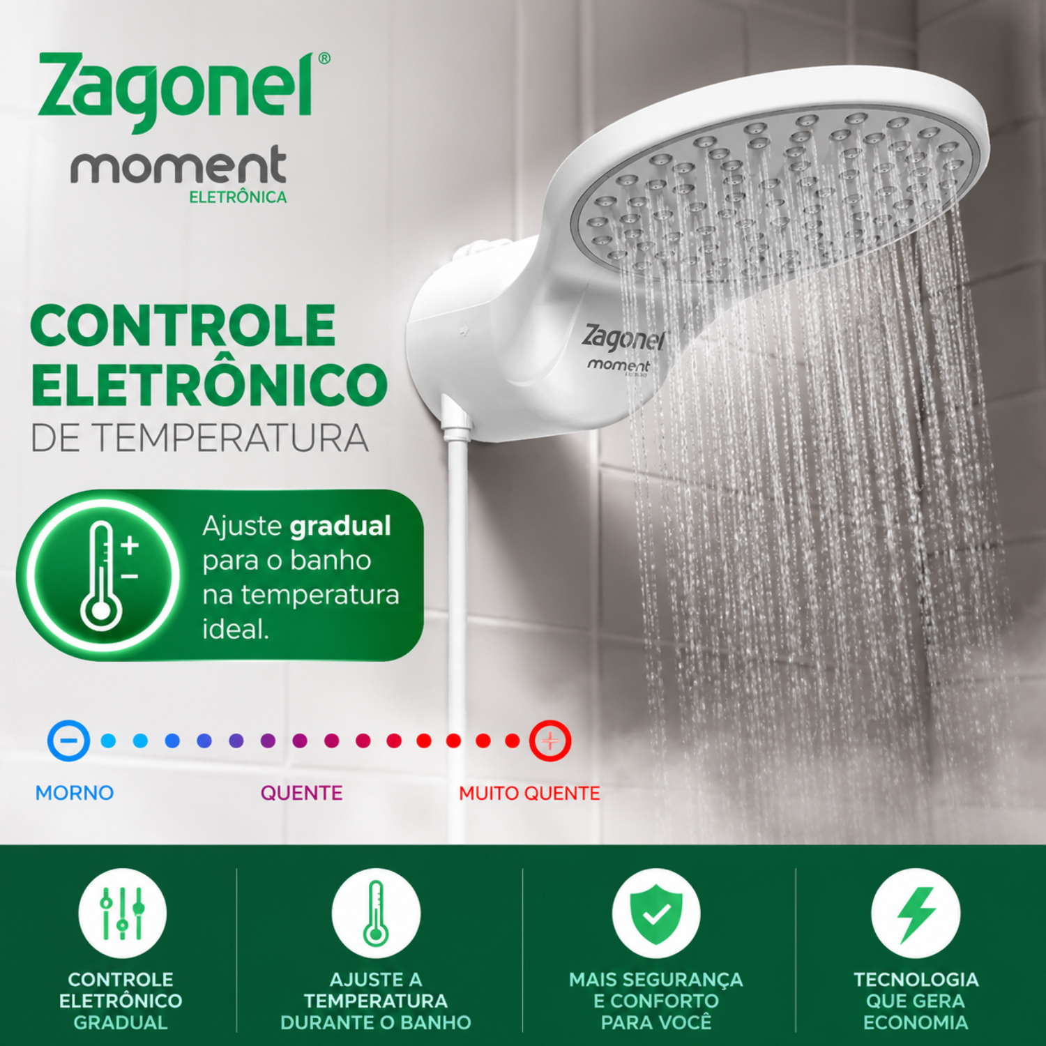 DUCHA MOMENT ELETRONICA BRANCO ZAGONEL - ...